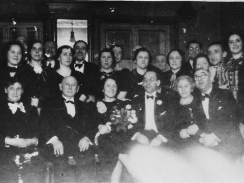 Hochzeit Else und Egon Baginsky (vorn in der Mitte) 23. März 1938