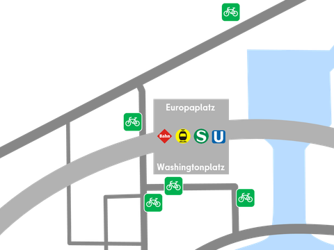 Karte der neuen Fahrradabstellanlagen am Hauptbahnhof