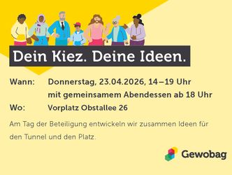 Verschiedene illustrierte Menschen zeigen, dass alle Anwohnenden eingeladen sind