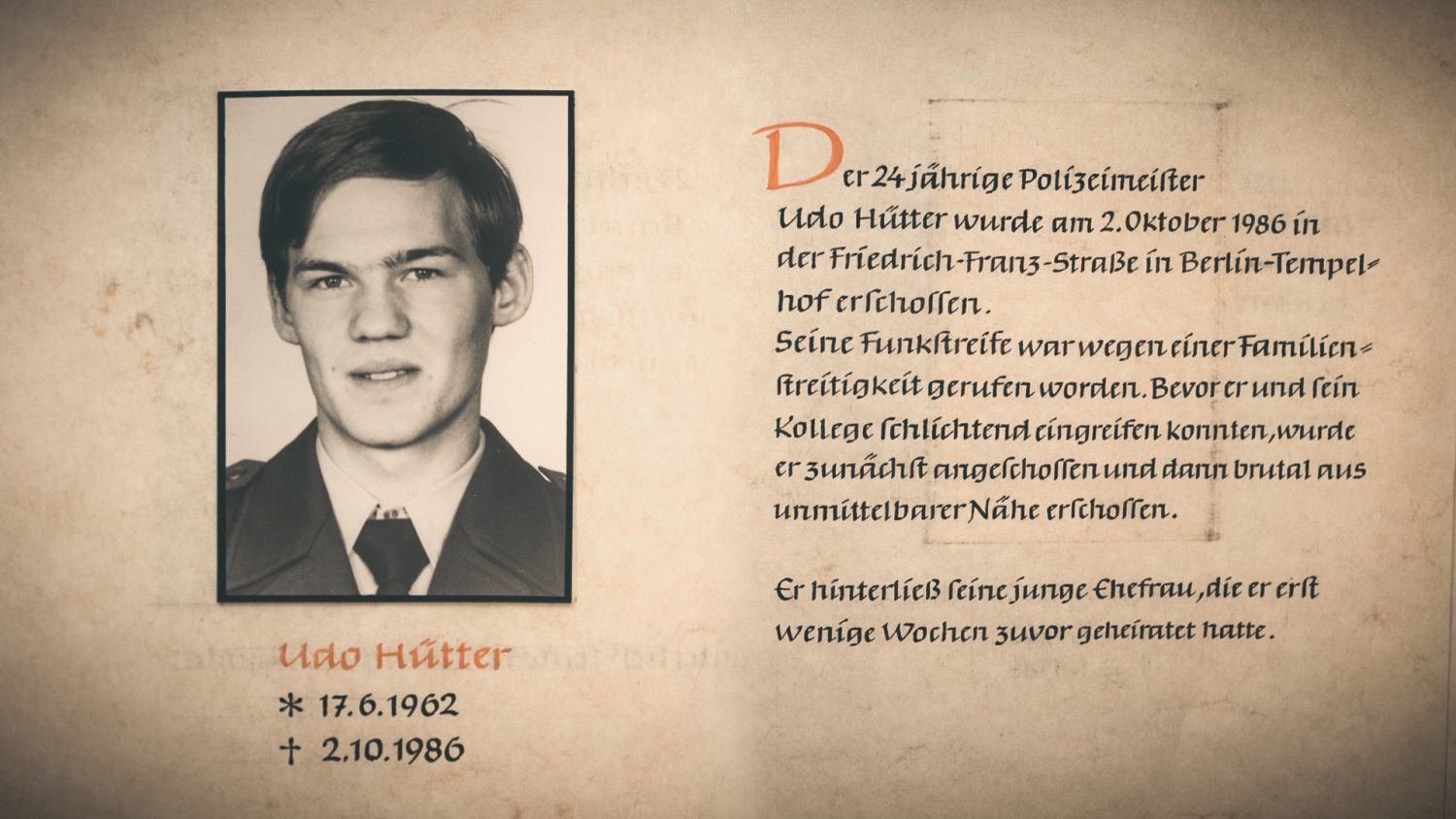 Verstorbener Polizeibeamter Udo Hütter