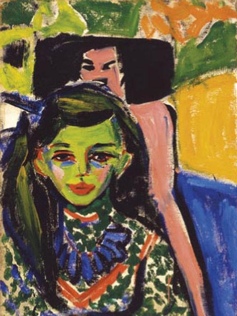 Ernst Ludwig Kirchner: Franzi vor geschnitztem Stuhl (1910 / Öl auf Leinwand)