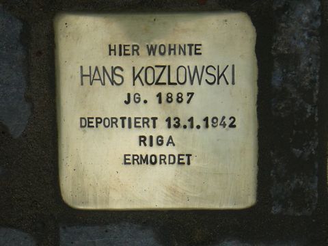 Stolperstein für Hans Kozlowski