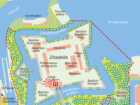 Bildvergrößerung: Karte des NATURA 2000-Gebietes Zitadelle Spandau