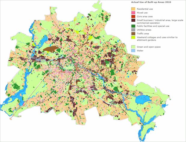 Fig. 4: Excerpt from Environmental Atlas Map 06.01, Actual Use of Built-Up Areas (2011 Edition)