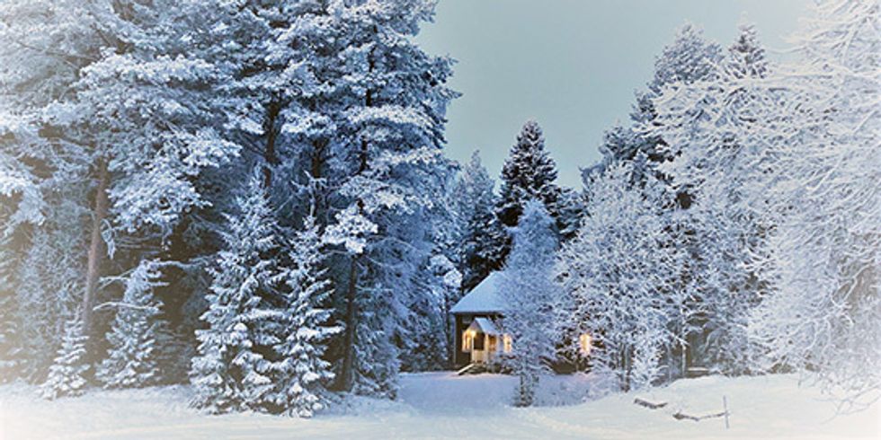 Winterlandschaft mit Haus
