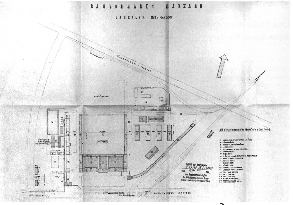 Bildvergrößerung: Lageplan des Bauvorhabens, Mai 1943