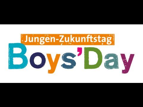 Logo des Boys'Day mit deutscher Übersetzung Jungen-Zukunftstag