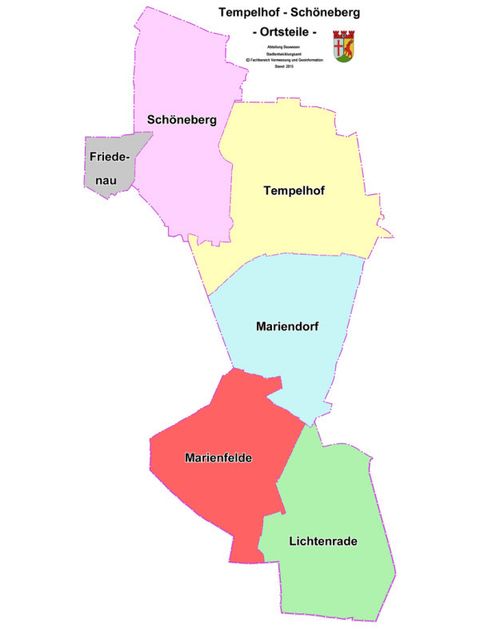 Bildvergrößerung: Tempelhof-Schöneberg Karte Ortsteile