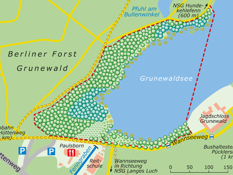Bildvergrößerung: Karte des NSG Grunewaldsee (südlicher Teil)