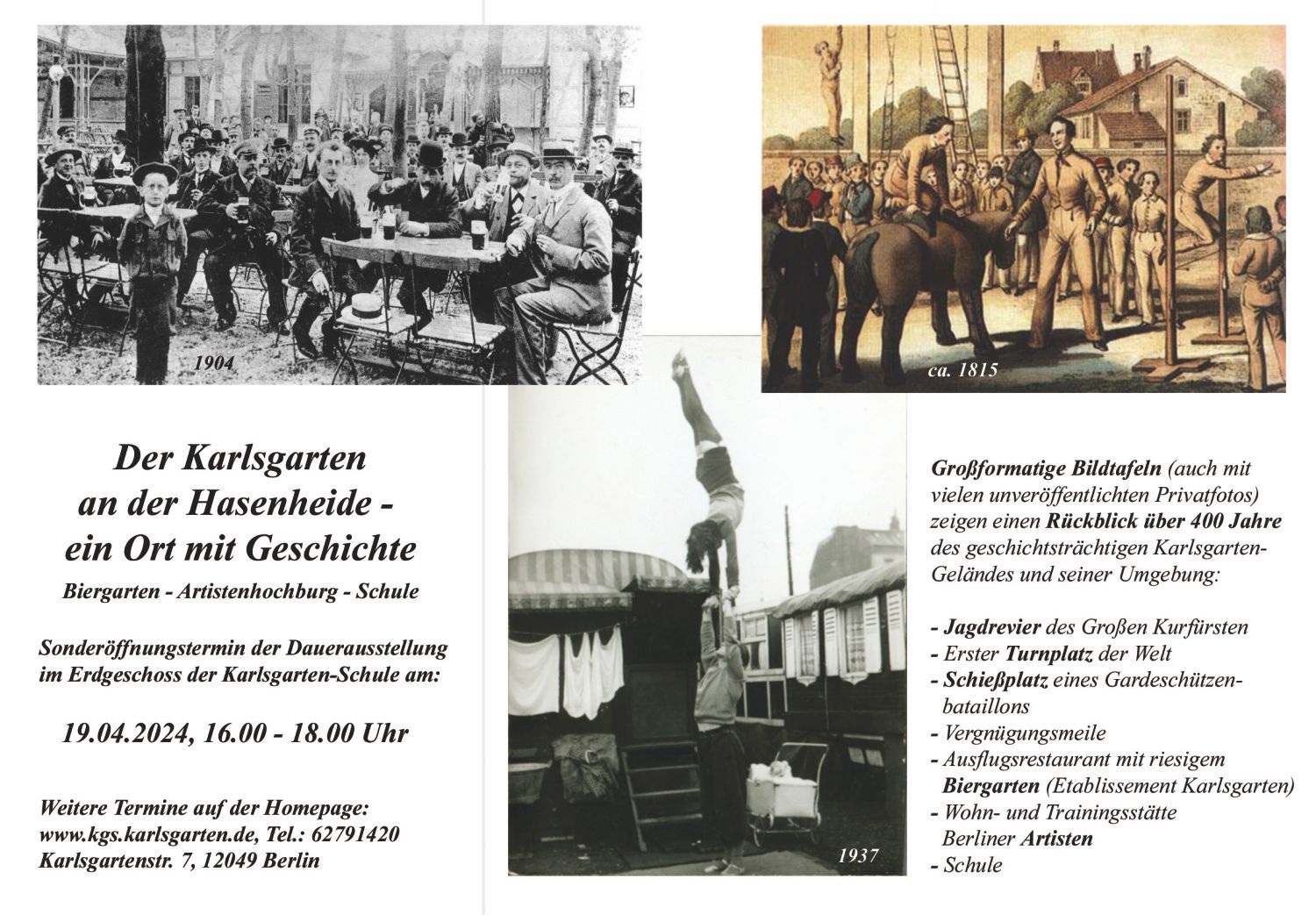 Flyer Ausstellung Karlsgartenschule - 400 Jahre Geschichte