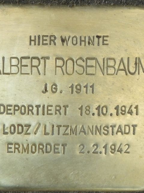 Stolperstein Albert Rosenbaum, Foto:H.-J. Hupka
