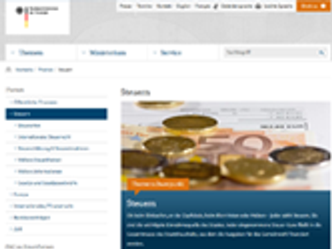 Screenshot der Webseite des Bundesfinanzministeriums