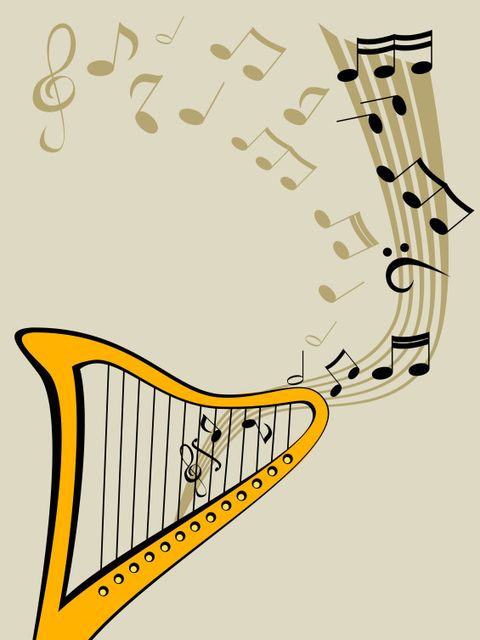 Harfe und Noten