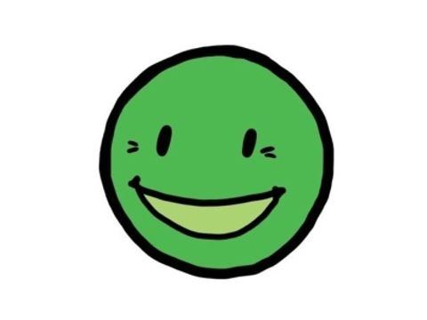 Piktogramm grüner Smiley gut