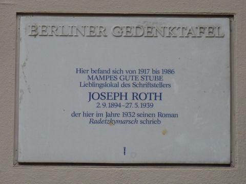 Gedenktafel für Joseph Roth, 1.9.2012