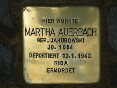 Stolperstein für Martha Auerbach