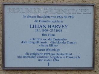 Gedenktafel für Lilian Harvey, 6.2.2013, Foto: KHMM