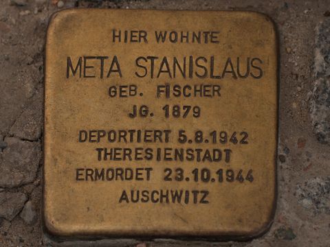 Stolperstein Meta Stanislaus, Foto: A. Bukschat & C. Flegel, 25.03.2012
