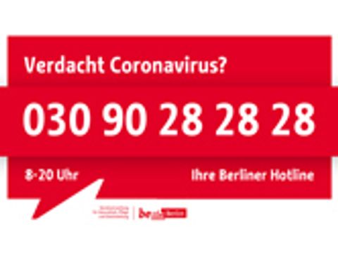 Hilfenummer bei verdacht auf Coronavirus 03090282828