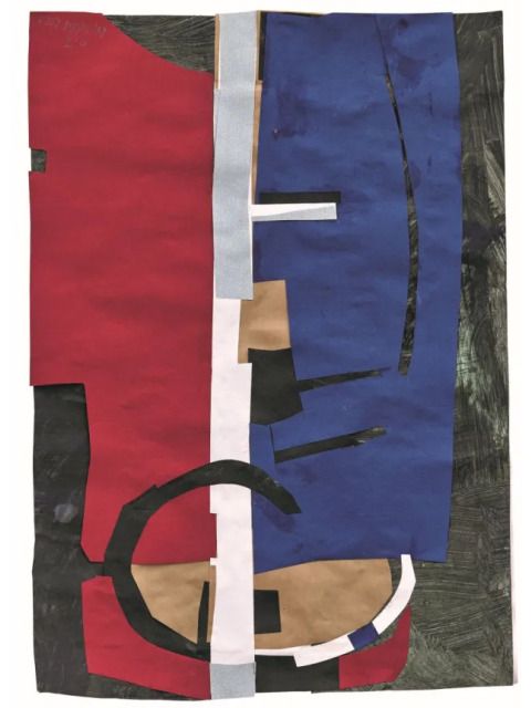 Manfred Zoller: ohne Titel, 2021, Papiercollage, 39,5 x 27,5 cm