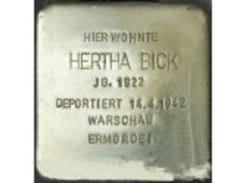 Bildvergrößerung: Stolperstein Hertha Bick
