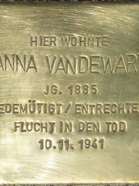 Stolperstein Anna Vandewart, Foto:H.-J. Hupka
