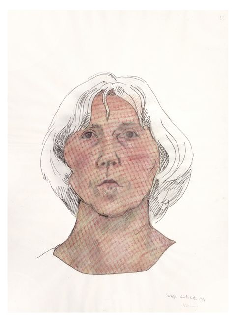 Maria Lassnig Selbporträt hinter Gitter