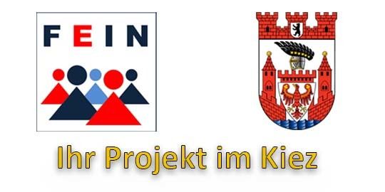 Banner FEIN und Bezirksamt Logo