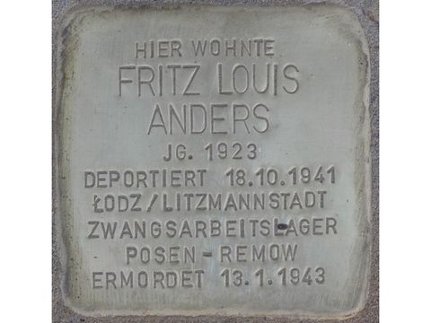 Bildvergrößerung: Stolperstein für Fritz Louis Anders