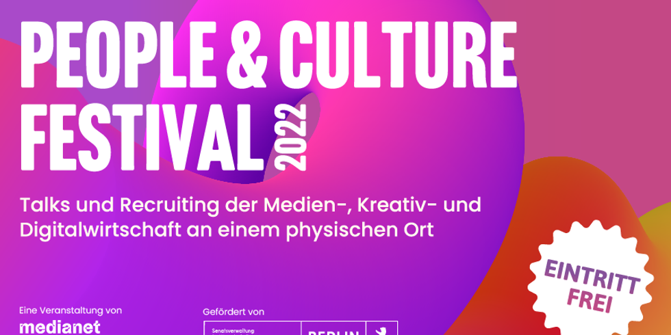Pinkes LOGO des People and Culture Festival 2022