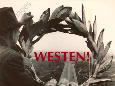 Georg Pahl: Blick durch den Lorbeerkranz der Viktoria auf der Siegessäule nach Westren, nach 1953