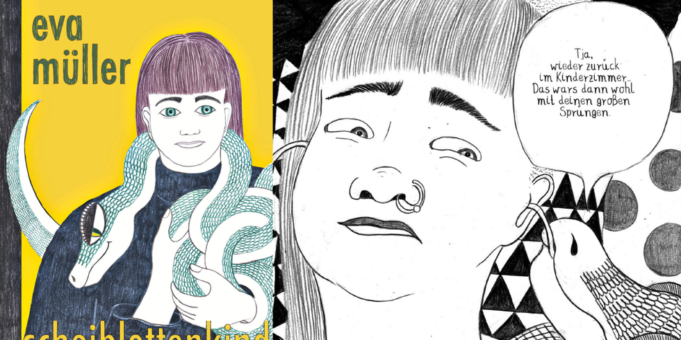 Buchcover und Illustration aus der Graphic Novel - Teenagerin mit Schlange