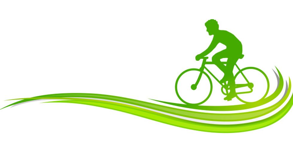 grün gezeichneter Radfahrer