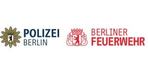 Wort Bild Marke der Polizei Berlin und der Berliner Feuerwehr nebeneinander