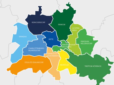 Berlinkarte mit Bezirken