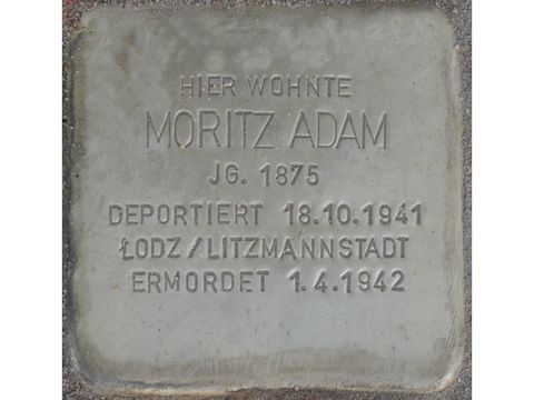 Bildvergrößerung: Stolperstein für Moritz Adam