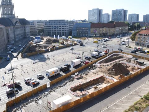 Grabung Molkenmarkt, Blick vom Turm des Roten Rathauses