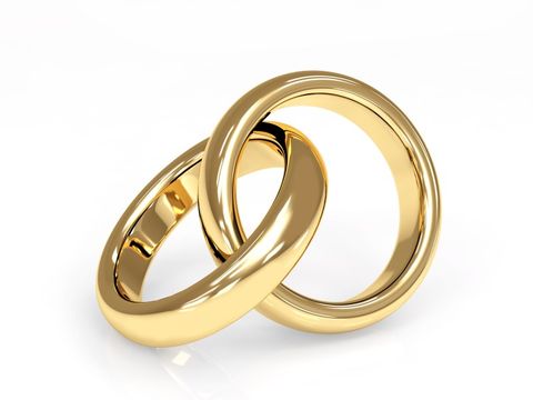 Zwei 3d gold Ehering – Stockdatei 