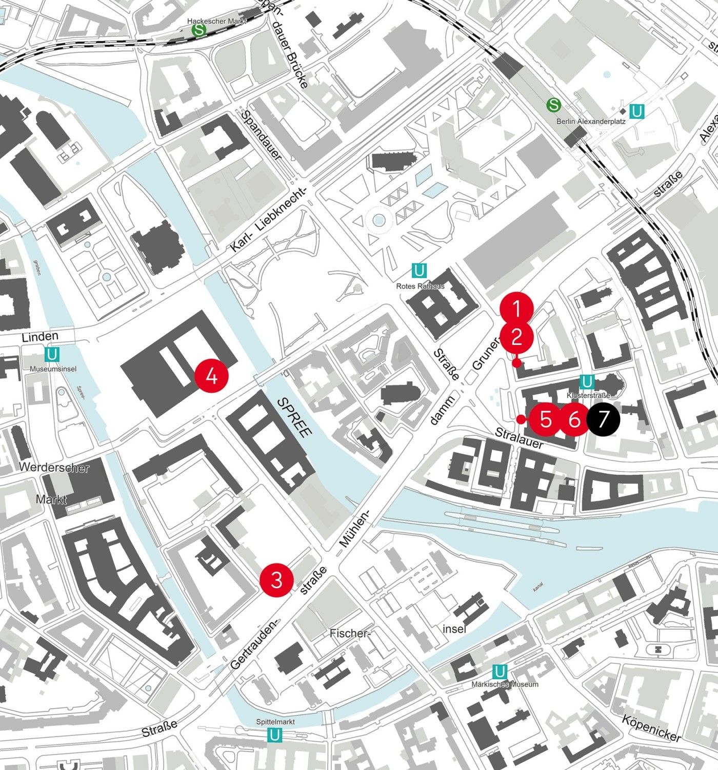 Karte mit den Veranstaltungsorten für den Berliner Archäologentag 2021