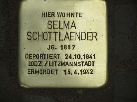 Stolperstein Selma Schottlaender, Juni 2013