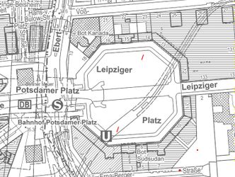 Bildvergrößerung: Mauerverlauf am Leipziger Platz