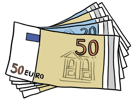 Illustration von mehreren Geldscheinen