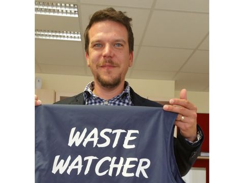 T-Shirt mit Schriftzug Waste Watcher