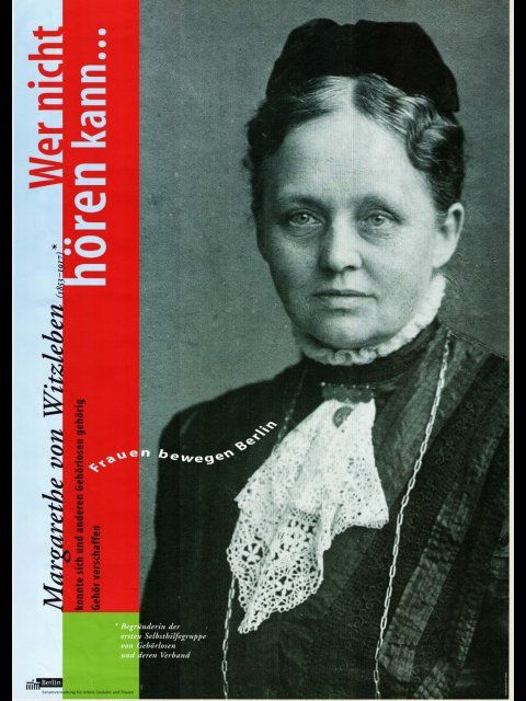 Plakat mit Margarethe von Witzleben