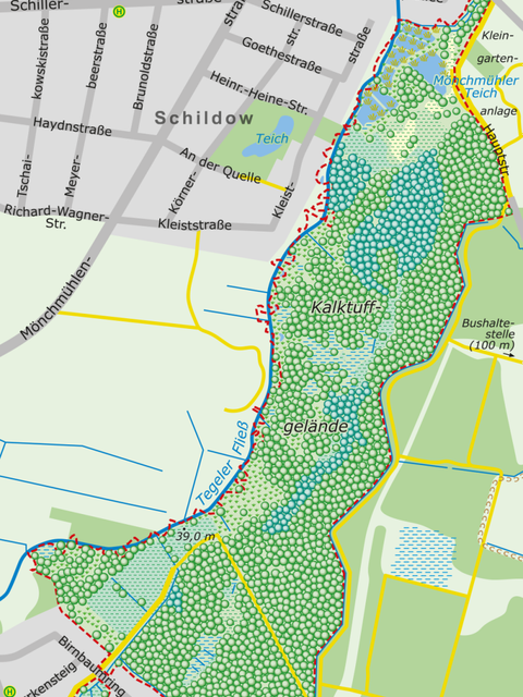 Bildvergrößerung: Karte des NSG Kalktuffgelände am Tegeler Fließ
