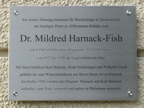Gedenktafel für Mildred Harnack-Fish, 23.7.2009, Foto: KHMM