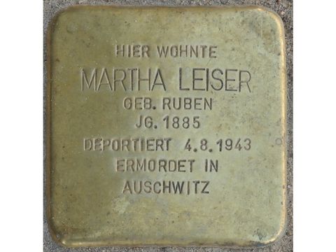 Stolperstein Martha Leiser Sächischestraße 5
