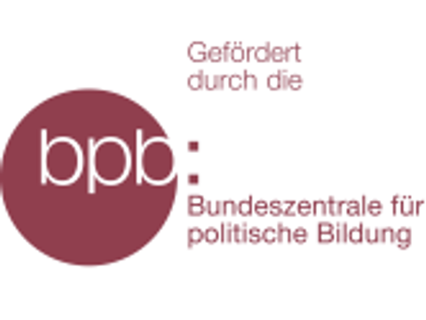 Logo: "Gefördert durch die Bundeszentrale für politische Bildung"