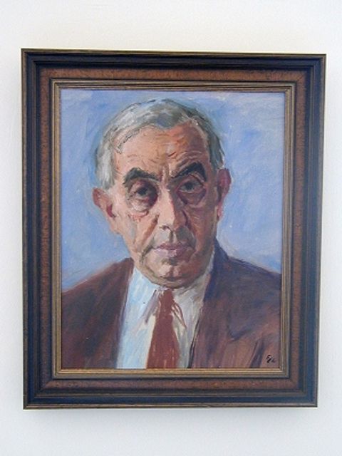 Bildvergrößerung: Ernst Reuter. Das Porträt des Malers Eddy Smith von 1951 im Roten Rathaus.