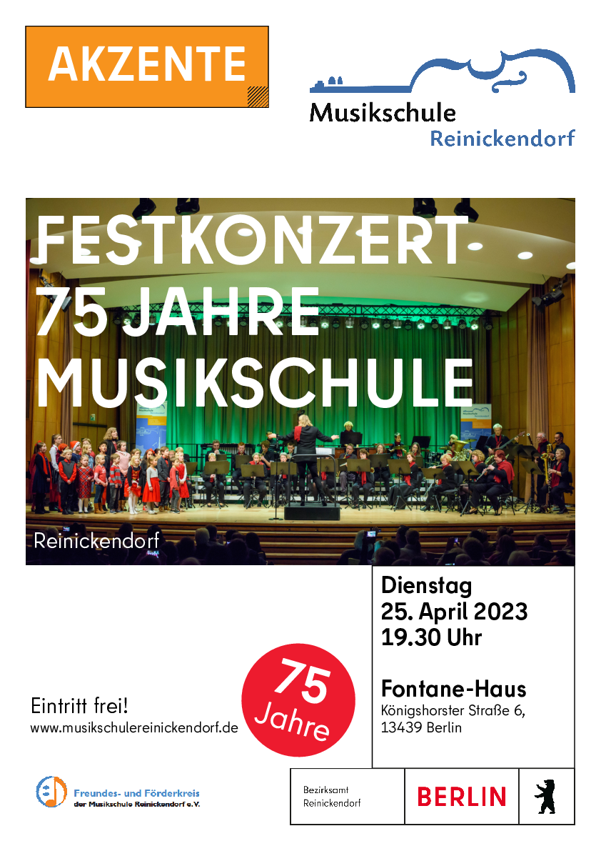 Plakat 75 Jahre Musikschule Reinickendorf